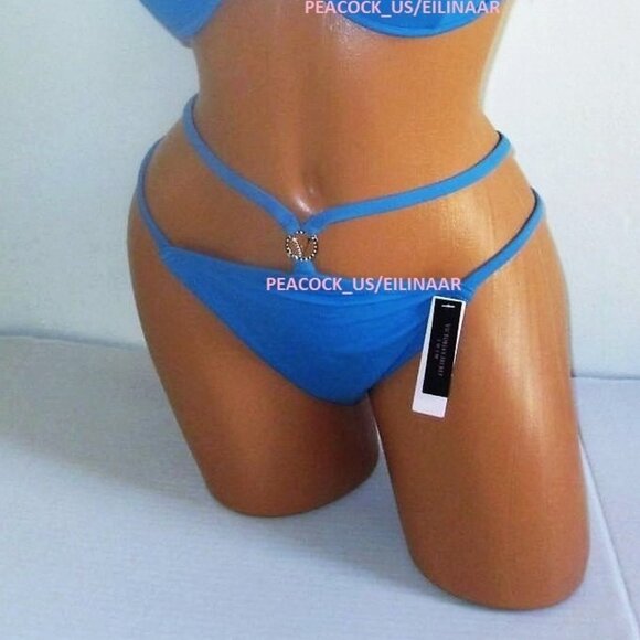 38C/L VICTORIA SECRET Push-Up Top Bikini Set Strappy Brazilian Bottom Blue - Picture 7 of 14